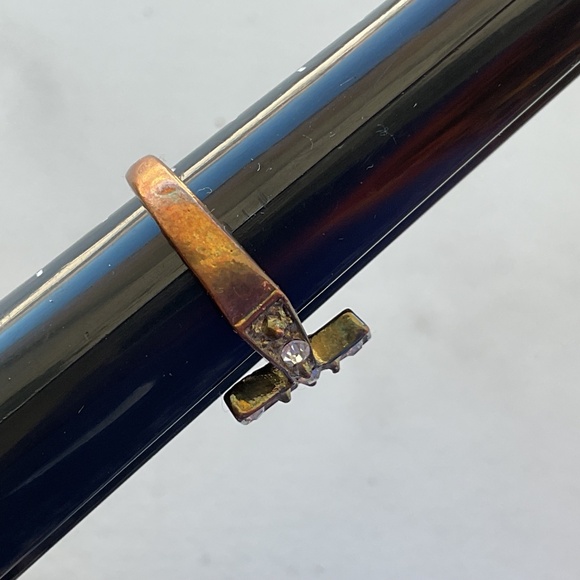 Vintage Cross Ring Crystal Copper size 8.25 - Picture 4 of 15